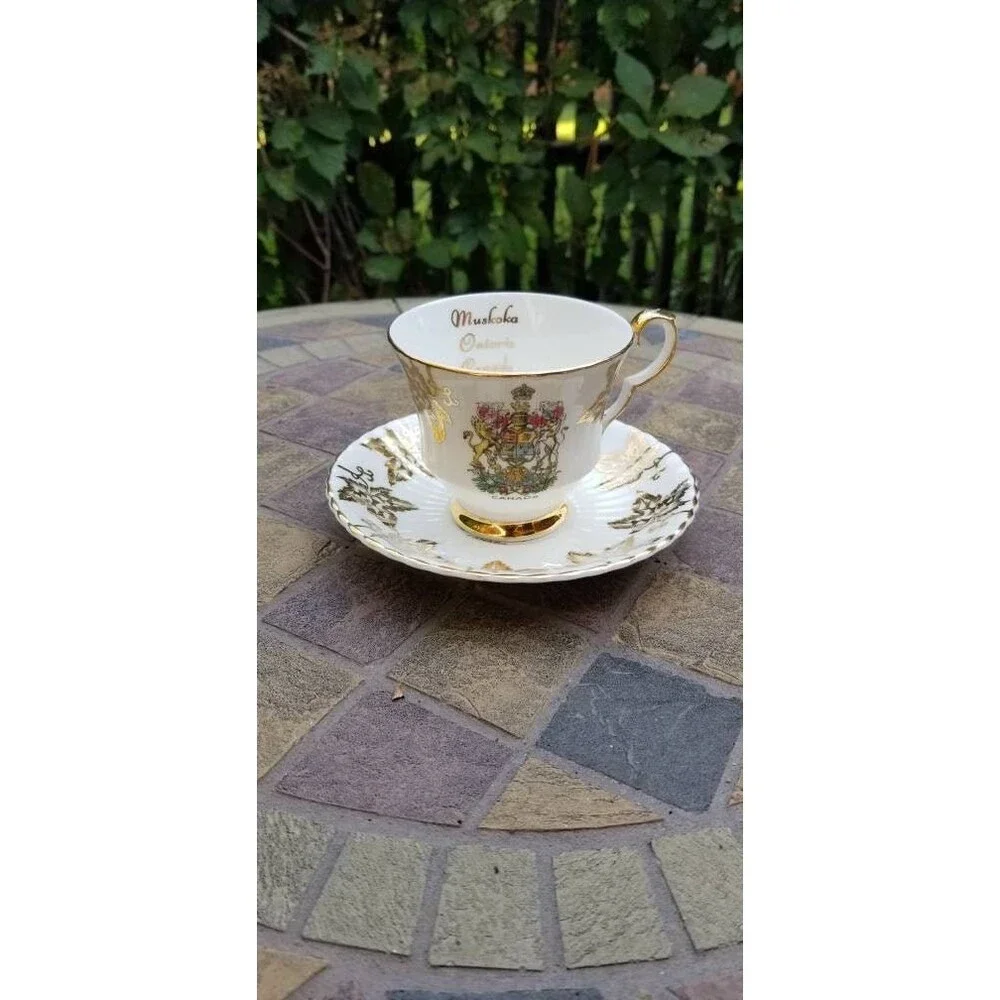 Vintage Royal Windsor Bone China Tea Cup & Saucer Made in England